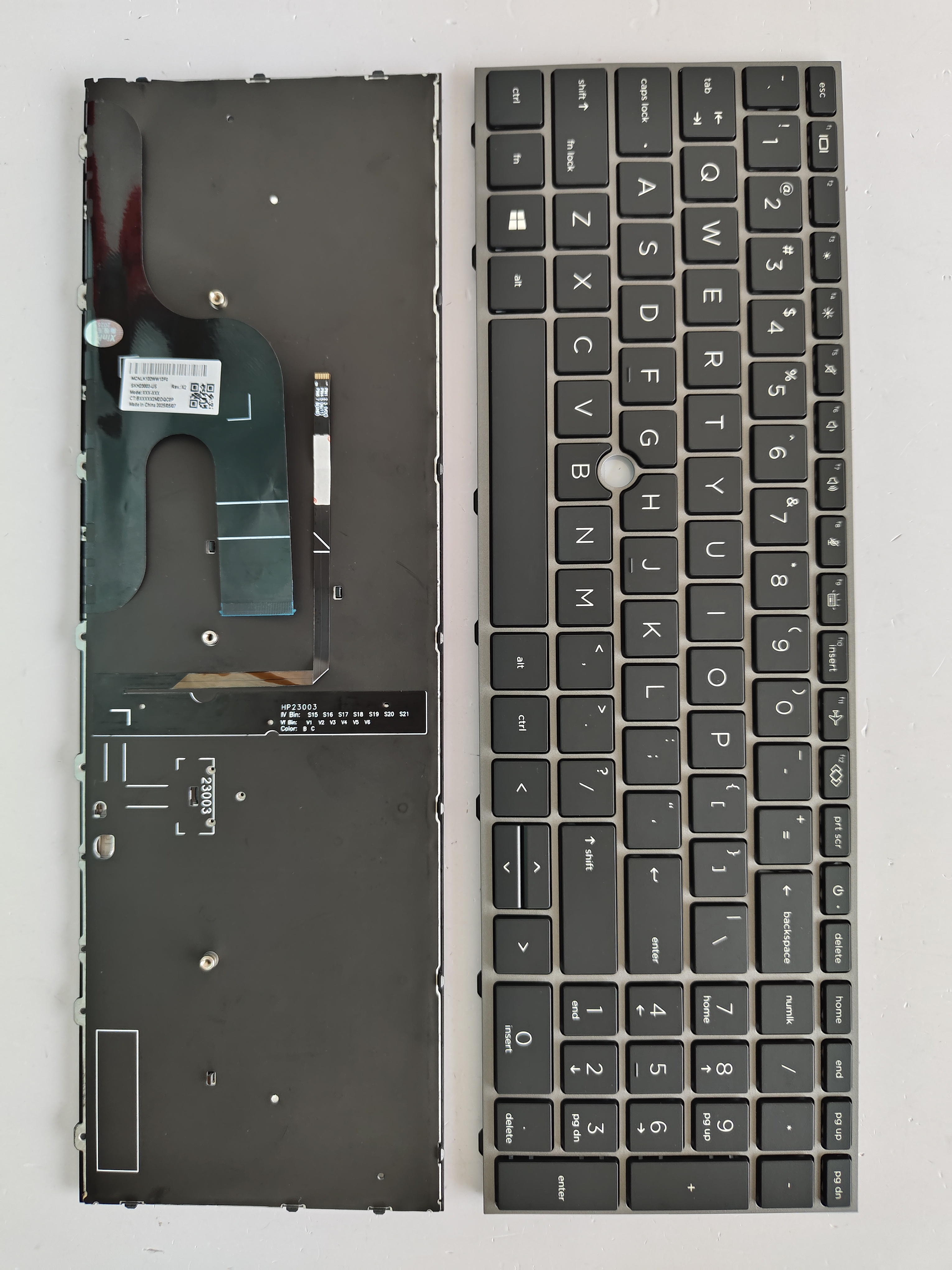 Picture of New Replacement Laptop Keyboard For HP ZBOOK15G7/SK quality/ZBOOK15G8/ZBOOK Fury 15 G7 G8 SILVER FRAME BLACK Backlit (OEM) US Layout